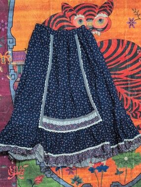Vintage Floral Ruffle Cottagecore Prairie Skirt